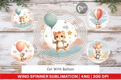 Wind Spinner Cat With Balloon Product Image 1