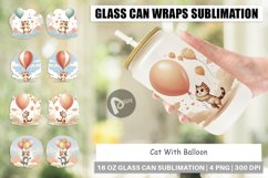 Glass Can Wraps Cat With Balloon Product Image 1