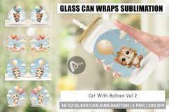 Glass Can Wraps Cat With Balloon Product Image 1
