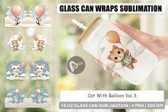 Glass Can Wraps Cat With Balloon Product Image 1