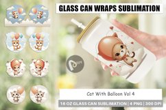 Glass Can Wraps Cat With Balloon Product Image 1