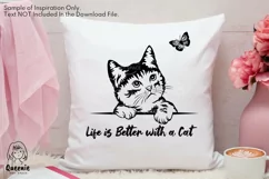 Peeking Cat SVG | Peeping Kitten PNG | Pet Illustration Product Image 3