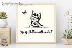 Peeking Cat SVG | Peeping Kitten PNG | Pet Illustration Product Image 5