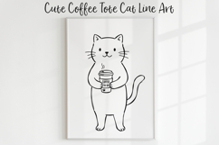 Cute Cat Line Art SVG PNG, Funny Cat Clipart, Minimal Cat. Product Image 1