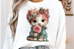 Cat With Crown And Mother's Day Rose clipart Product Image 2