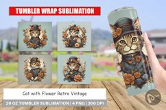 Tumbler Sublimation Wrap Steampunk Cat Product Image 1