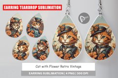 Earring Teardrop Steampunk Cat Product Image 1