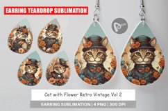 Earring Teardrop Steampunk Cat Product Image 1