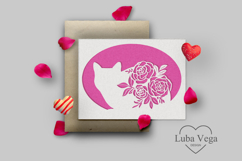 Cat lover birthday postcard laser cut svg / Cat svg Product Image 1