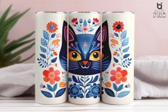 Cat with Flowers Pattern Sublimation Tumbler Design Product Image 10