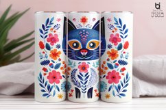 Cat with Flowers Pattern Sublimation Tumbler Design Product Image 12