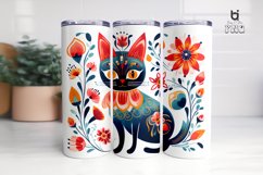 Cat with Flowers Pattern Sublimation Tumbler Design Product Image 13