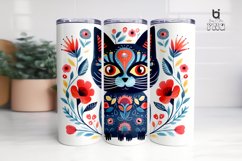 Cat with Flowers Pattern Sublimation Tumbler Design Product Image 7