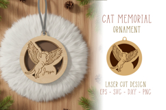 Cat with Wings Memorial Ornament Laser Cut Product Image 1