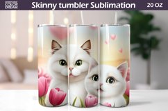 Cute Cats Tumbler Wrap | Valentines Day Tumbler Product Image 1