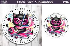 Cat Valentine Clock Face | Valentines Day Clock Design Product Image 1