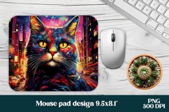 Psychedelic cat mouse pad sublimation bundle PNG design Product Image 6