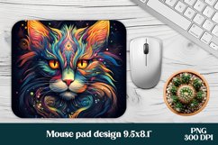 Psychedelic cat mouse pad sublimation PNG design