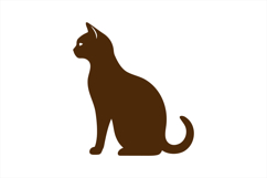 Brown Cat Silhouette Vector Logo Illustration Product Image 1
