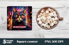 Rainbow cat square coaster sublimation