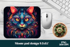 Psychedelic cat mouse pad sublimation