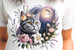Bohemian Bobcat with Full Moon PNG Product Image 1