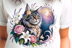 Maine Coon Cat with Moon PNG Product Image 1