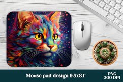 Psychedelic cat mouse pad sublimation | Cat mousepad PNG