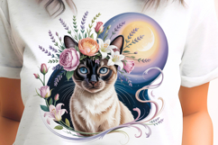 Kitten with Rose Wreath PNG Sublimation Product Image 1