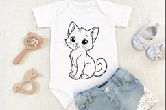 Cat svg png, Cute baby cat kitty character, pet life svg, Cu Product Image 1