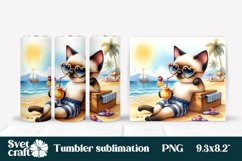 Cat tumbler | Summer tumbler | Beach tumbler | Tumbler wrap Product Image 1