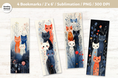 Cute Cat Bookmark , Printable Crafts, 4 PNG Product Image 1
