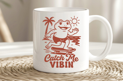 Catch Me Vibin’ Frog SVG Skater Frog Summer PNG | Cool Beach Product Image 2