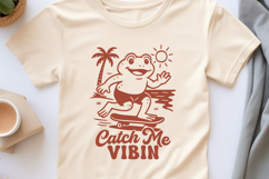 Catch Me Vibin’ Frog SVG Skater Frog Summer PNG | Cool Beach Product Image 3
