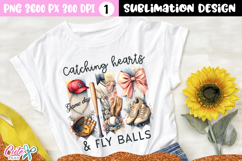 Catching hearts and fly balls Sublimation Design
