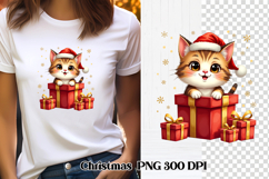 Christmas cat clipart PNG | Christmas animal sublimation Product Image 1