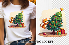 Christmas cat clipart PNG | Christmas animal sublimation Product Image 1