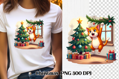 Christmas cat clipart PNG | Christmas animal sublimation Product Image 1