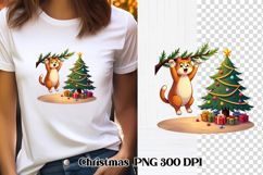 Christmas cat clipart PNG | Christmas animal sublimation Product Image 1