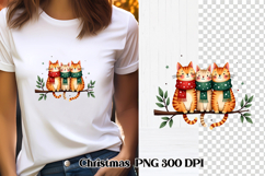 Christmas cat clipart PNG | Christmas animal sublimation Product Image 1