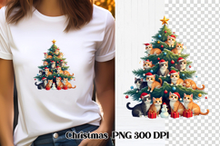 Christmas cat clipart PNG | Christmas animal sublimation Product Image 1