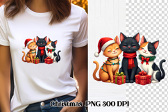 Christmas cat clipart PNG | Christmas animal sublimation Product Image 1