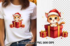 Christmas cat clipart PNG | Christmas animal sublimation Product Image 1