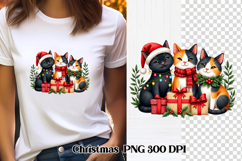 Christmas cat clipart PNG | Christmas animal sublimation Product Image 1