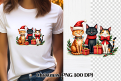 Christmas cat clipart PNG | Christmas animal sublimation Product Image 1