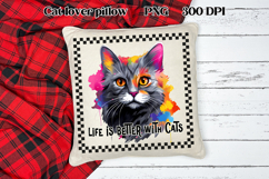 Rainbow cat clipart PNG design | Cat sublimation design Product Image 1