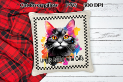 Rainbow cat clipart PNG design | Cat sublimation design Product Image 1