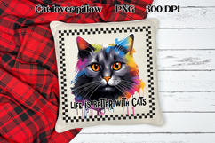 Rainbow cat clipart PNG design | Cat sublimation design Product Image 1