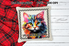 Rainbow cat clipart PNG design | Cat sublimation design Product Image 1