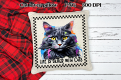 Rainbow cat clipart PNG design | Cat sublimation design Product Image 1